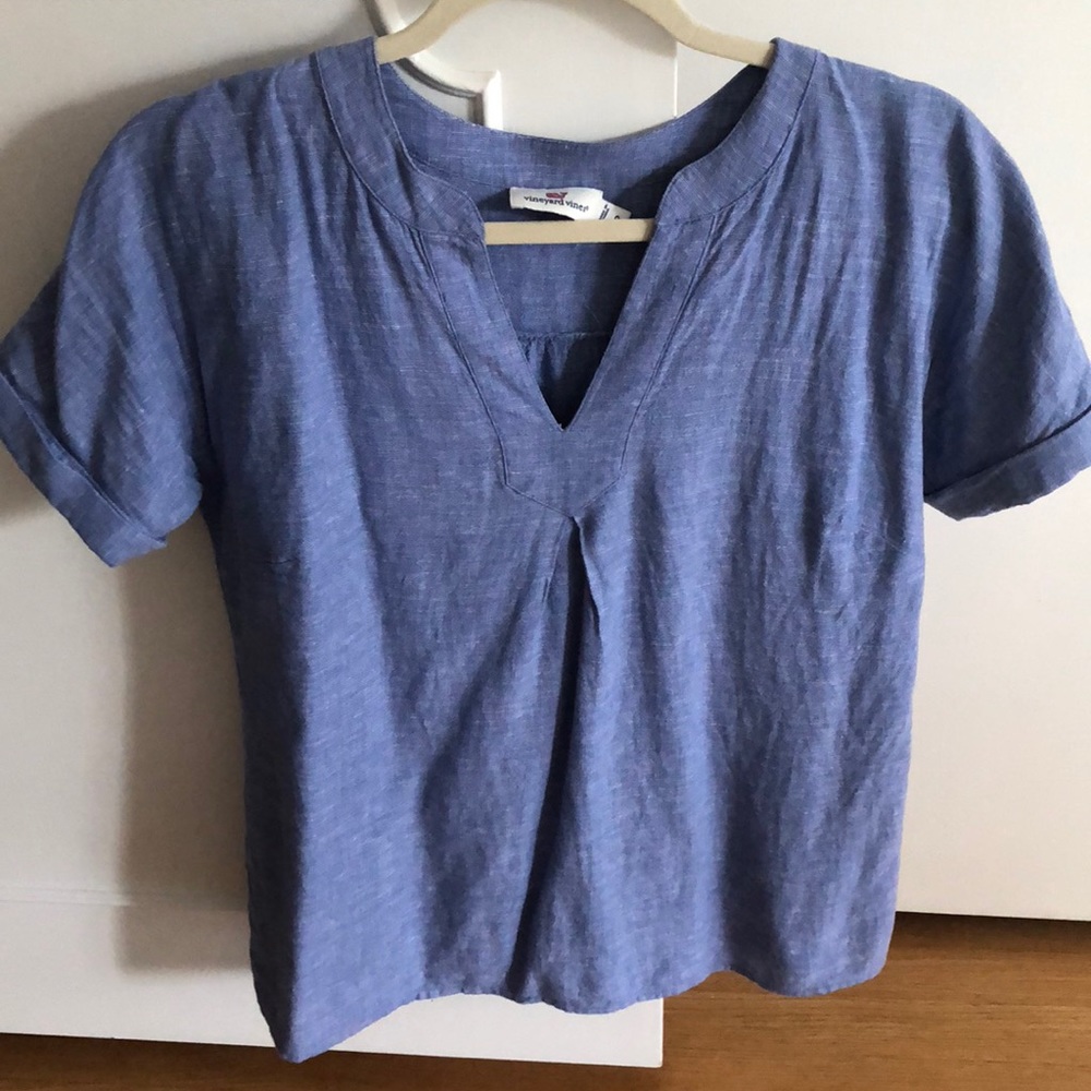 Vineyard Vines short sleeve woven top-0